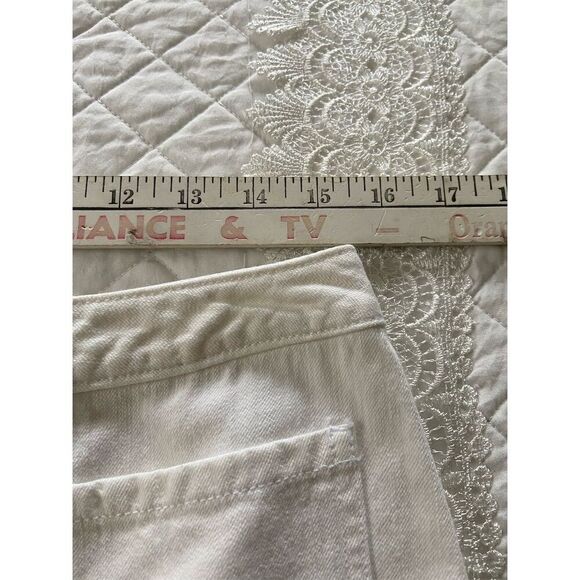 Eddie Bauer Denim Skirt Off White Button Fly Knee Length Skirt Size 6 - Picture 11 of 12